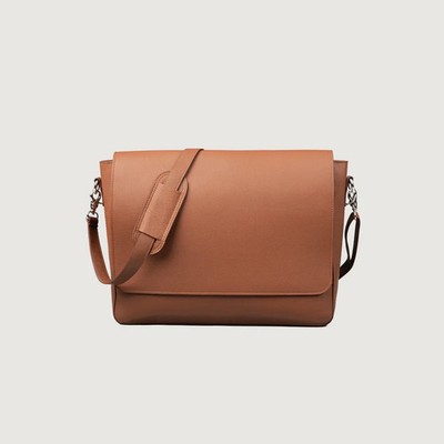 Men's Brown Leather Messenger Bag