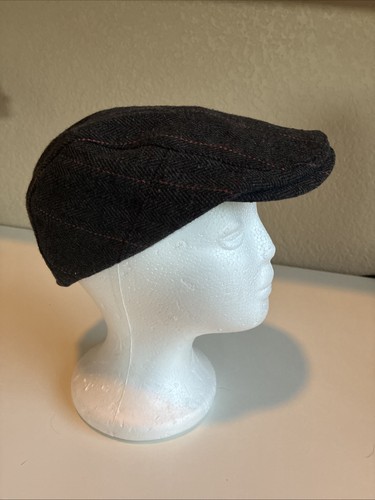 Men's Classic Herringbone Tweed Wool Blend Newsboy Cabbie Adjustable Plaid