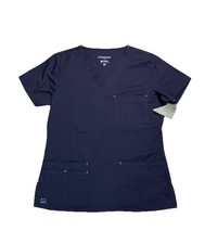 NWT Maevn Scrub Top Women's Size XS Medical 3Pocket V-Neck Relaxed fit Navy Blue
