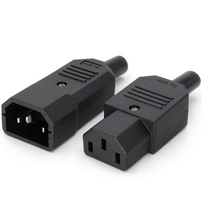 Devices C14`Plug C13`Cold Coupling 250V`10A Socket Power Plug`IEC-320 Black`New