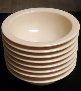 Thunder Group Nustone NS305T  Tan Melamine  Grapefruit / Fruit  Bowls -Set of 8