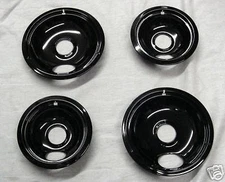CB3 Range Stove Porcelain Drip Pans Bowls Set 2 Lg 2 Sm for Whirlpool Roper