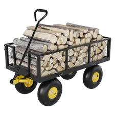 900Lbs Garden Cart with 10" Pneumatic Tires Yard Utility Cart Garden Wagon