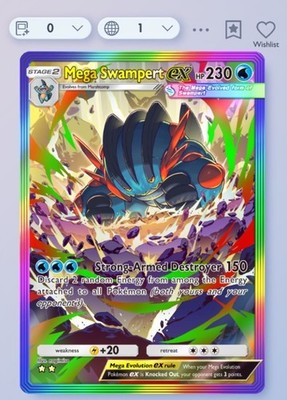 Pokemon TCG Pocket - Mega Swamped Ex - Rainbow 2 Karte - Englisch - Schnelle Lieferung