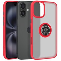 Avizar, SchutzhüLle Iphone 16 StoßFest Magnetring Mattes Finish, Rot