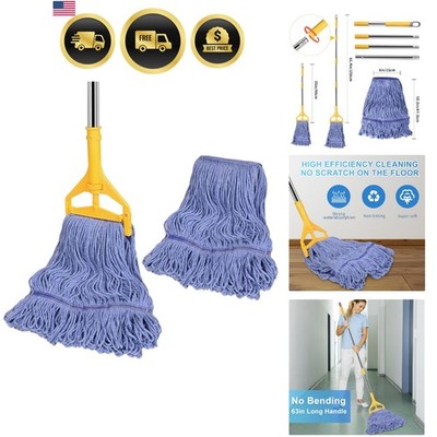 Commercial Mop with Extra Head Replacement, 63Inch Handle Heavy Duty Industri...
