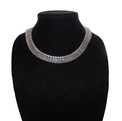 Vintage Signed Napier Silver Tone Mesh Choker 15 in