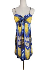 Tory Burch Dress 4 Ikat Printed Silk Strapless Optional Straps Resort 2009