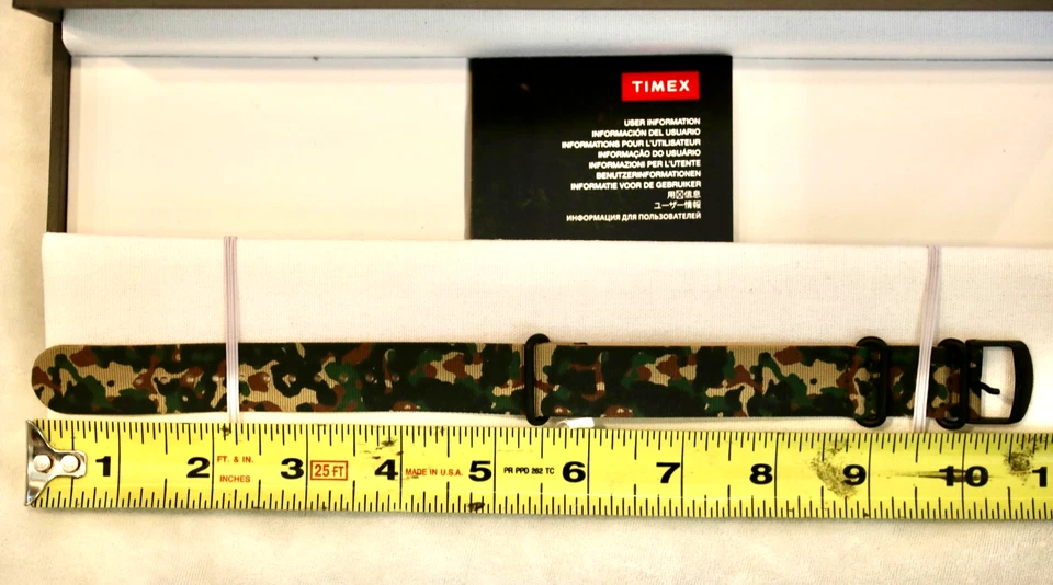 NIB Todd Snyder TIMEX camouflage 10 5/8" WATCH BAND mens womens unisex +BOX new Foto 4 de 4