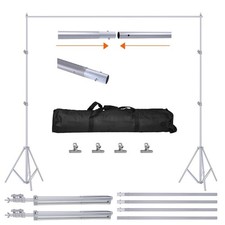 6.5 x 10ft Photo Video Studio Backdrop Background Stand Adjustable Heavy Duty