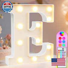 Pooqla LED Marquee Letters, 35 Colors w/Remote, 8.86" Light Up Alphabet Sign