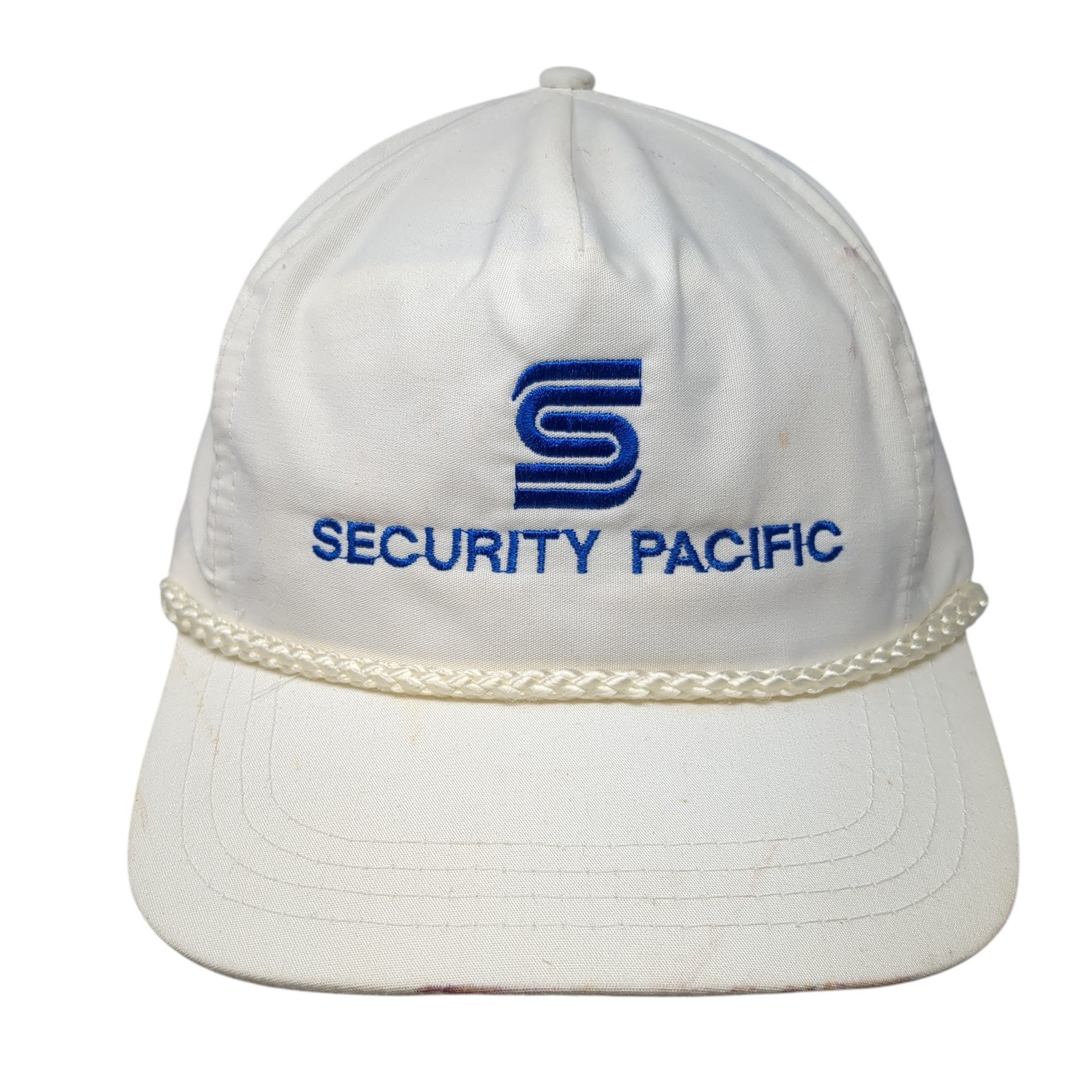 Security Pacific Slideback Rope Hat White One Siz… - image 1