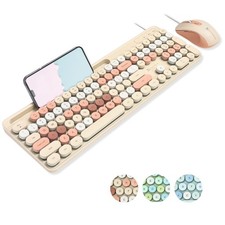 X9 Wired Keyboard and Mouse Combo - Backlit Keyboard with Round Keycaps, 109 ...