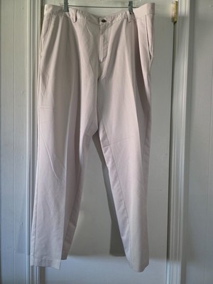 Adidas Pants Men 41x31 Golf Tech Climalite Cream White Flat Lightweight Straight