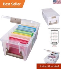 Semi Satchel Portable Craft Organizer with 3 Dividers - Clear Plastic Storage...