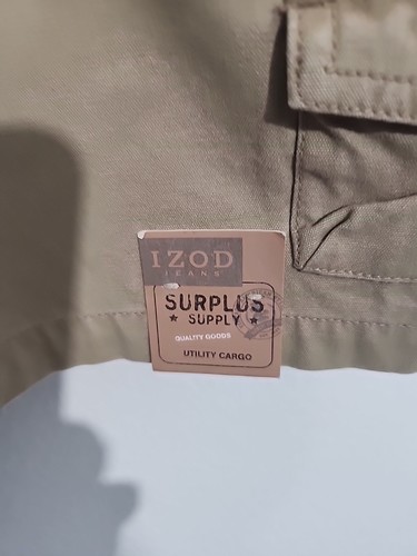 IZOD Men's Size 44 Surplus Supply Utility Cargo Shorts Flat Front Tan NEW W/TAG - Picture 3 of 13
