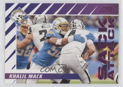 2024 Score Sack Attack Purple Khalil Mack #9 1fa4