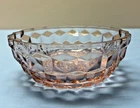 Pink Jeannette Cubist Depression Glass Bowl  6 1/2”