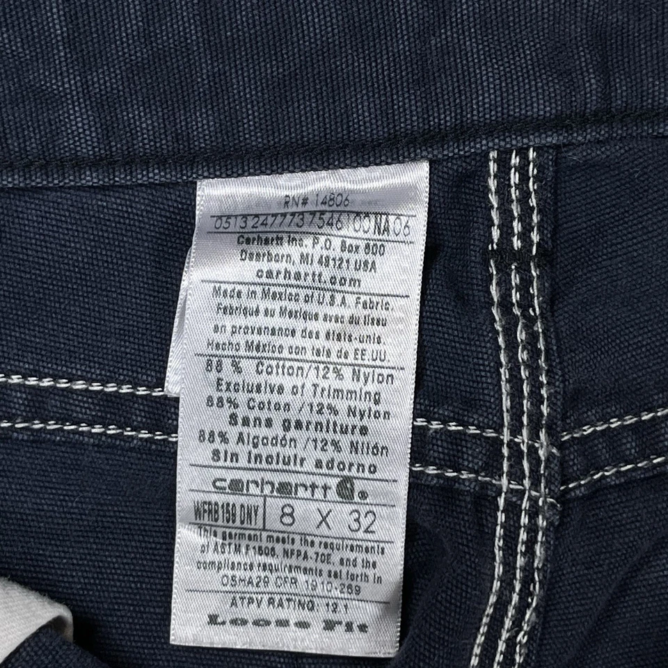 Carhartt FR Women’s Loose Fit Canvas Work Pants Blue Size 8x32 Style WFRB159 - Image 4 of 4