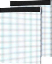 Graph Paper 8.5 X 11, 2 Pack, 4X4 Quad Ruled, Grid Paper Pad 8-1/2" X 11.75", Gr