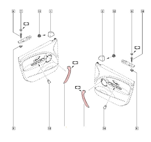 Newparts TüRgriff Innen Vorne Links Rechts FüR Renault MéGane Iii 809600007R-image