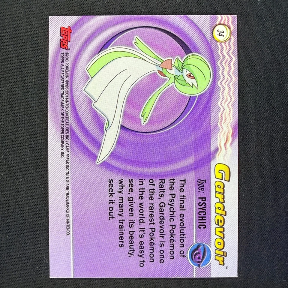 2003 topps Pokemon Advanced Holo Foil #34 Gardevoir MP - Image 2 of 4