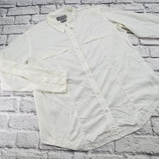 Columbia GRT Womens XL White Long Sleeve Vented Button Up Shirt Fishing hiking