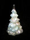 Fenton Opaline Iridized Glass Christmas Tree 4-1/4" with Hand Painted Ornaments