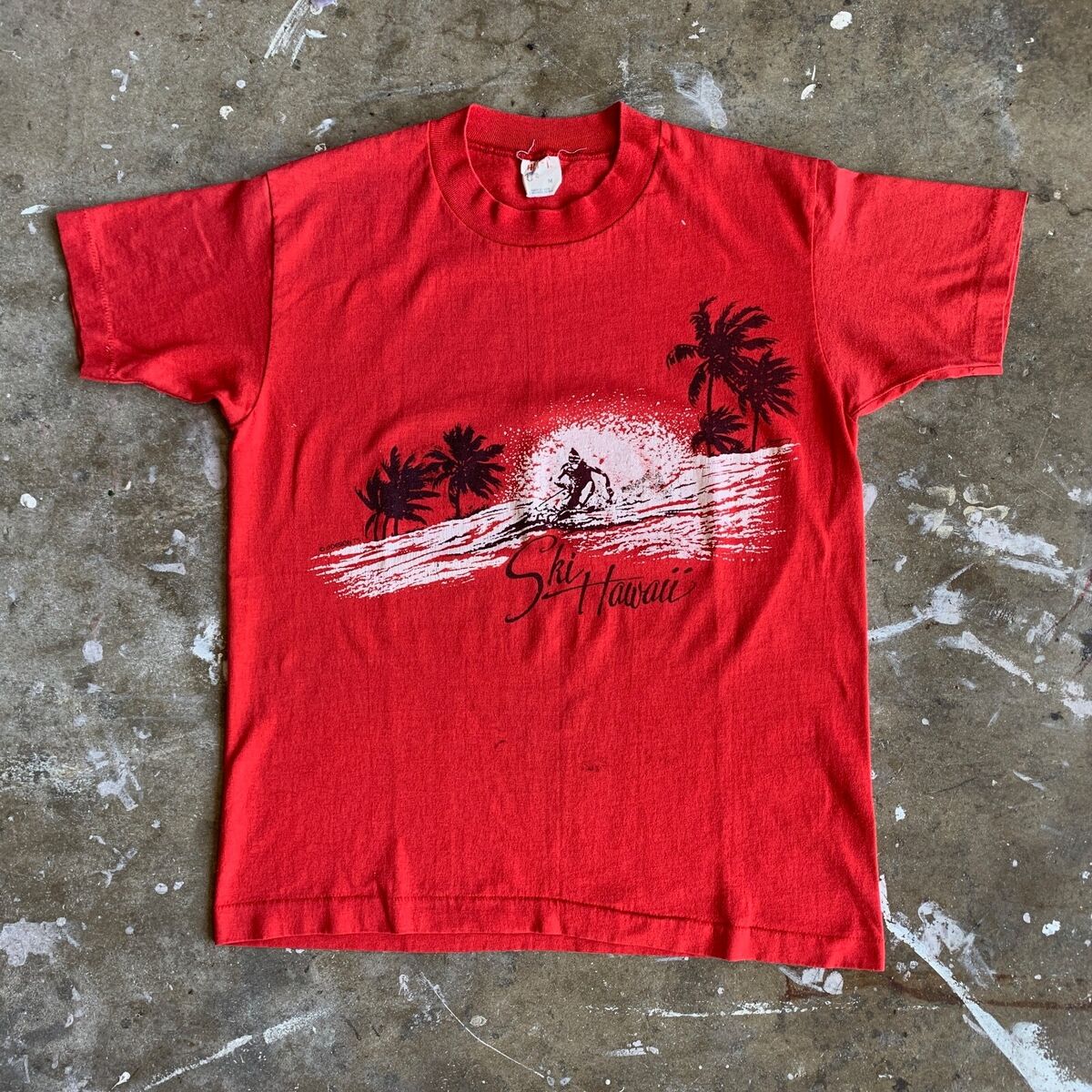 80s VINTAGE SKI HAWAII SOUVENIR T-SHIRT SZ S SURFING POLY 80s VINTAGE SKI HAWAII SOUVENIR T-SHIRT SZ S SURFING POLY