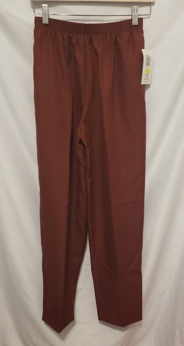 BonWorth Brick Pants Suit Sz PXS Maroon Top Bottom Gold