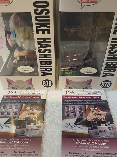 Funko Pop Demon Slayer Inosuke Hashibira 870 y 875 firmado Bryce Papenbrook certificado de autenticidad. - Imagen 11 de 19