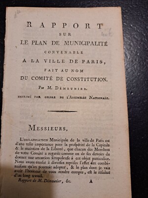 Report on the suitable municipality plan in PARIS by DEMEUNIER