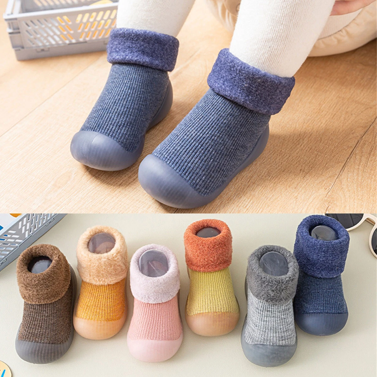 Infant Boys Girls Socks Shoes Toddler Fleece WarmThe Floor Socks