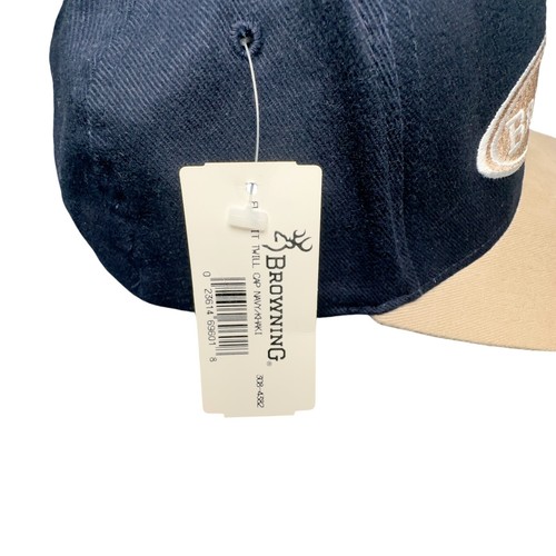Casquette de baseball Browning FUBU Flex taille 7 1/8-7 3/8 chapeau chasse cerf poisson bleu beige neuve avec étiquette - Photo 4/7