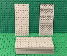 Lego 8 Pieces Light Bluish Gray 6x14 Plate / Medium Stone Gray Building Parts