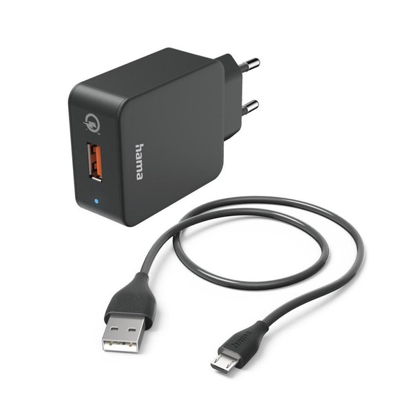 Hama SchnellladegeräT Mit Ladekabel Micro-Usb 19,5W Schwarz-image