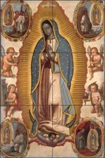 Lady of Guadalupe Religious Ceramic Tile Wall...