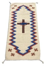 Mexican Southwest Area Rug with Cross  32" x 64"