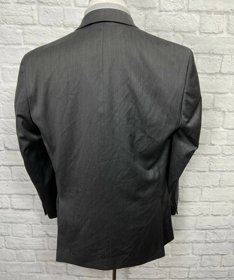 Blazer MARC ANTHONY Slim Fit masculino cinza mistura de lã esporte 44R - Imagem 4 de 4