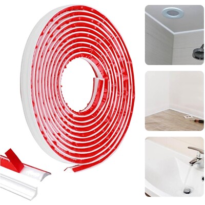 5m Lang 9x12mm Flexible Zierleiste Selbstklebend Deckenleisten Weiße Wandleiste