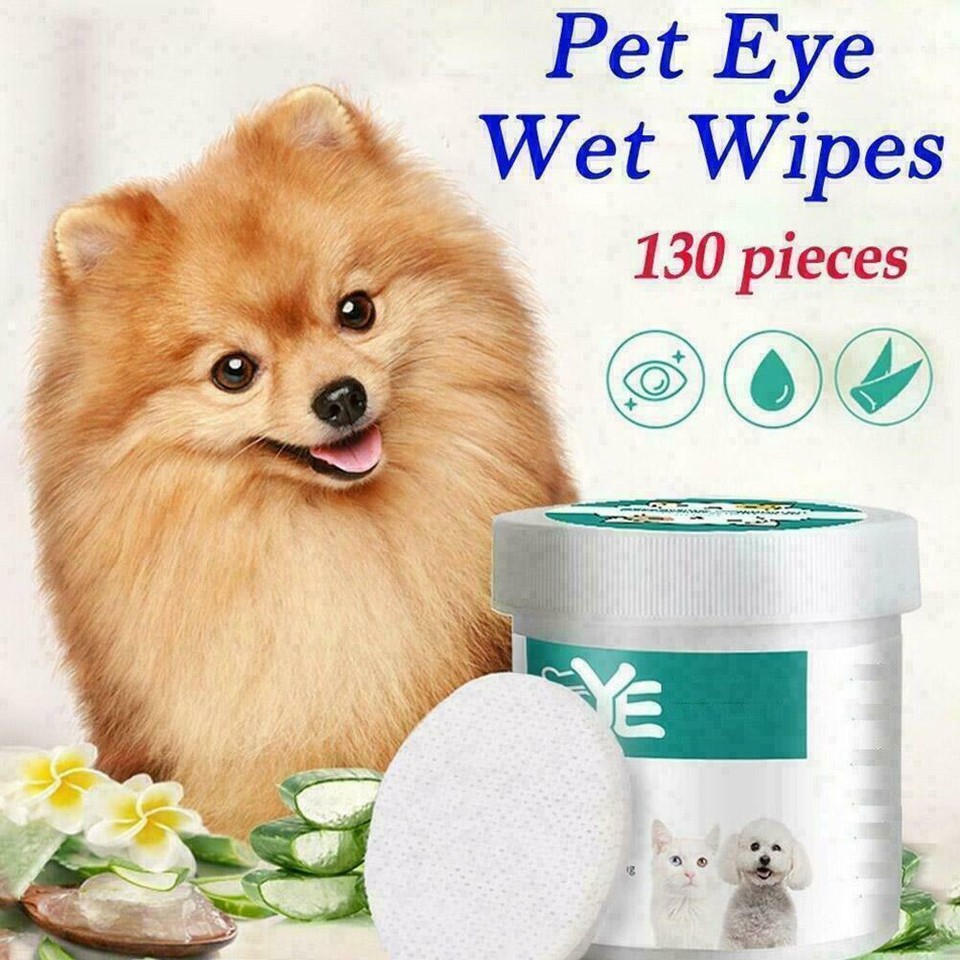 130X Wipes Wet Pet Eye Dog Cat Tear Stain Remover Cleaning CS E7G3 TOP