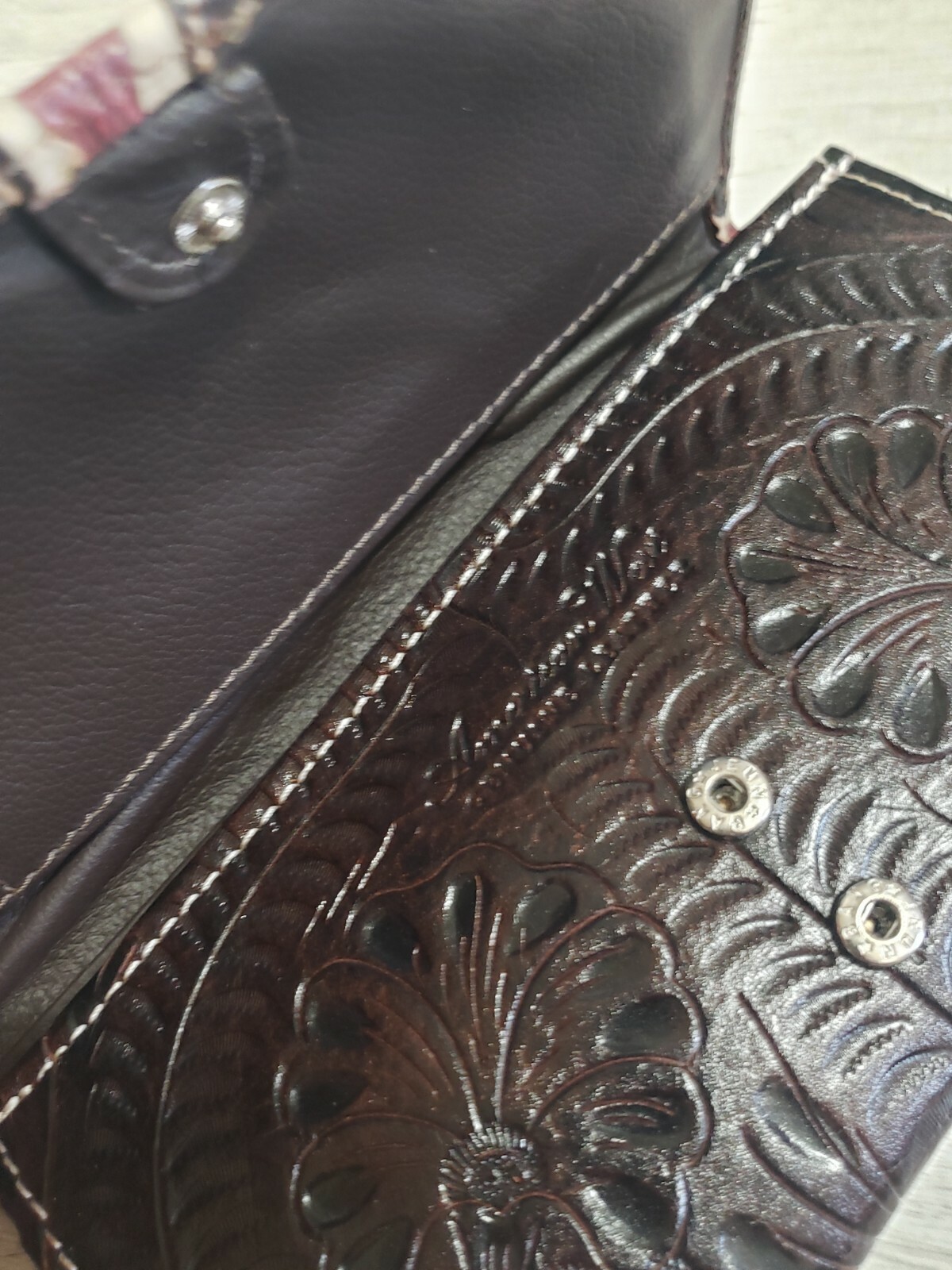 American West Beautiful Tooled Leather Purse With Marching Wallet Set Collection image 7