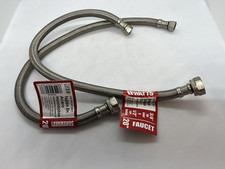 2- New Watts 20" Braided Stainless 1/2" Faucet Supply Line 3/8" Compression