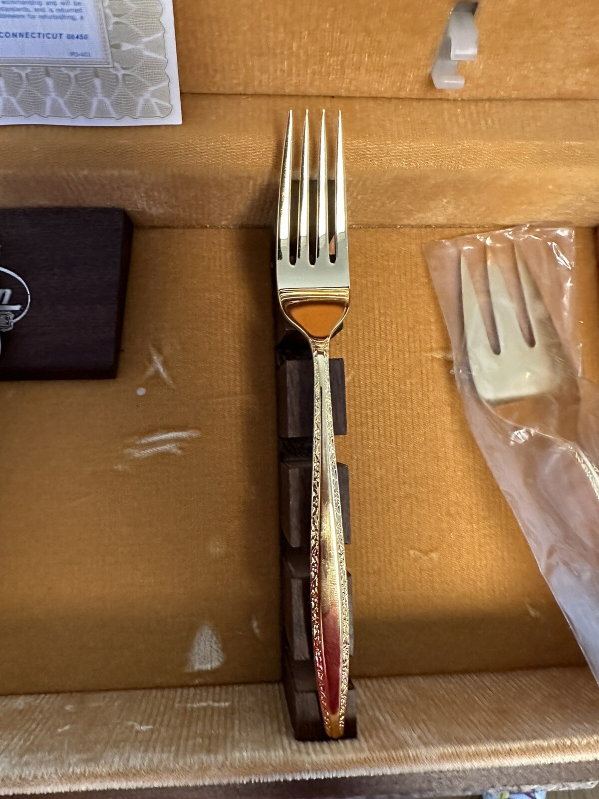 Gold Flatware 52 Piece Wood Box Intl Silver Golden Fascination