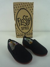 FLOSSY STYLE PAMPLONA BLACK ESPRADRILLES / PLIMSOLES INFANTS UK 4.5 / EU20 NEW