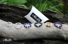 New stretch bead rings  With genuine sterling silver  semi-precious gemstones 