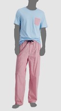  40 Club Room Men's Blue/Red 2-Pc Cotton Stripe Print Pajama Set Size S