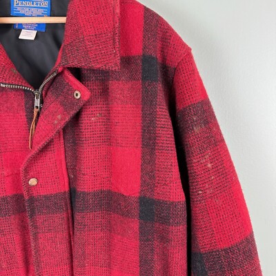 Vintage Pendleton High Grade Western Wear Red Buffalo Plaid Jacket