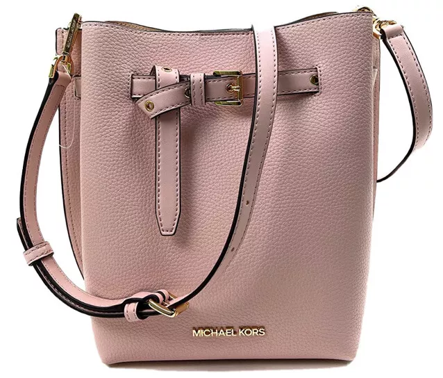 Michael Kors Emilia Small Drawstring Bucket Bag Crossbody Powder