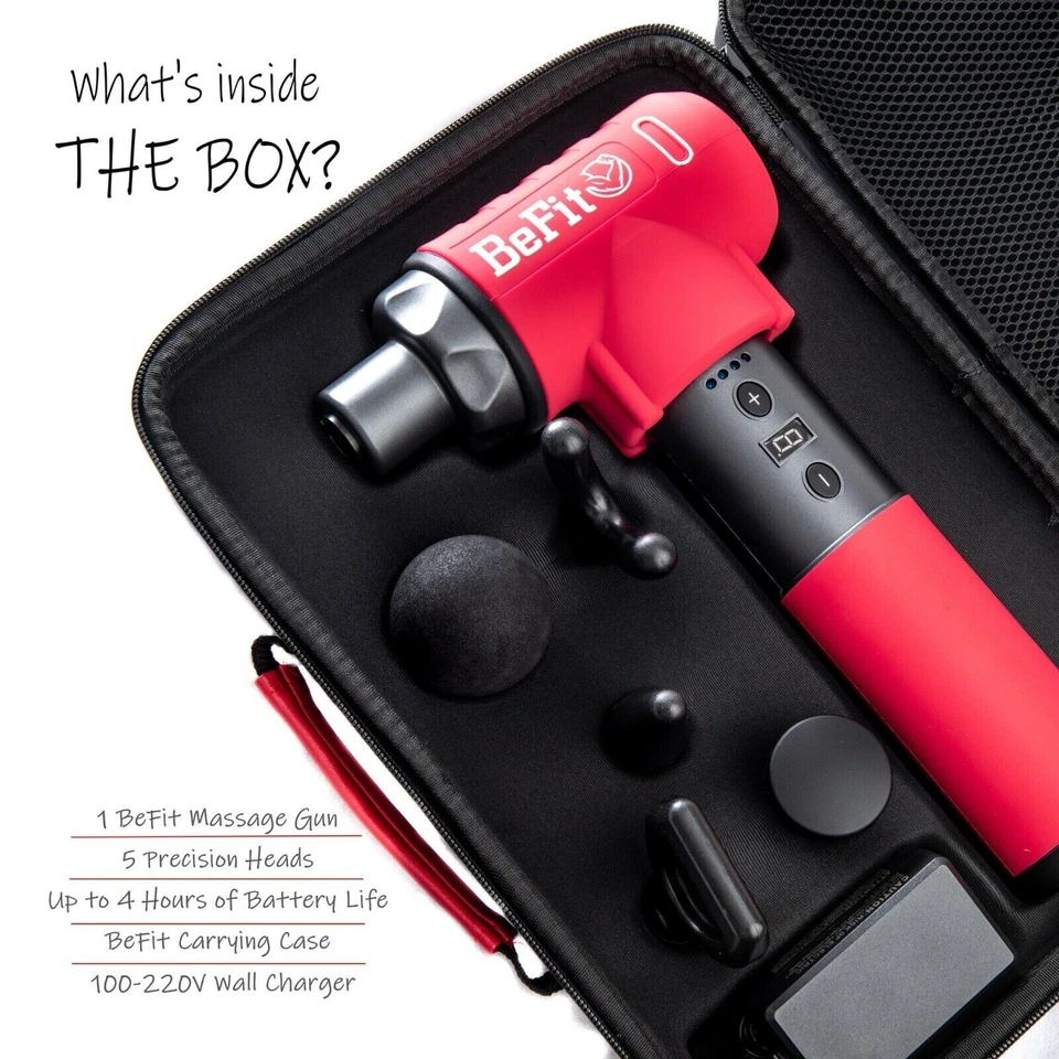 PISTOLA DE MASAJE BEFIT - Masajeador muscular relajación tejido profundo terapia de percusión Foto 2 de 4